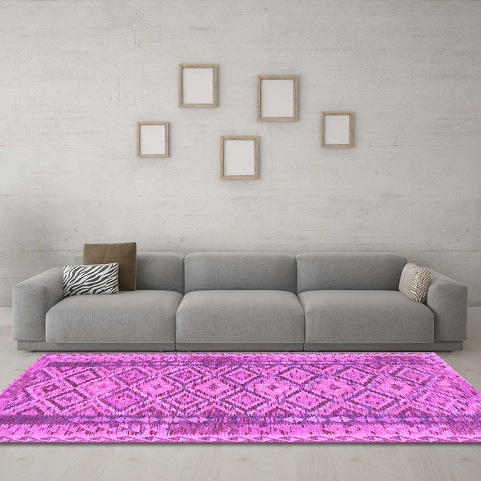 Machine Washable Persian Purple Traditional Area Rugs in a Living Room, wshtr1250pur