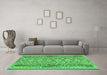 Machine Washable Persian Emerald Green Traditional Area Rugs in a Living Room,, wshtr1250emgrn