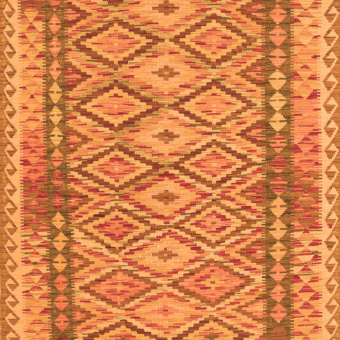 Serging Thickness of Machine Washable Persian Orange Traditional Area Rugs, wshtr1250org