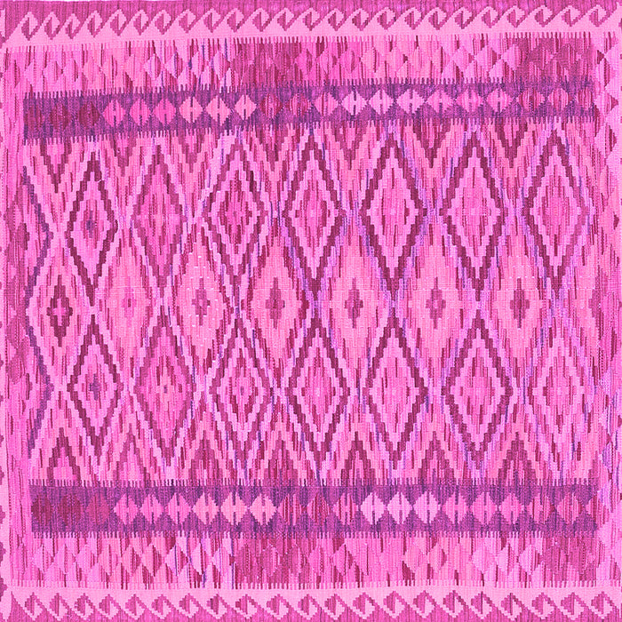 Square Machine Washable Persian Pink Traditional Rug, wshtr1250pnk