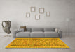 Machine Washable Persian Yellow Traditional Rug in a Living Room, wshtr1250yw