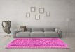 Machine Washable Persian Pink Traditional Rug in a Living Room, wshtr1250pnk