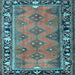 Square Persian Light Blue Traditional Rug, tr1251lblu