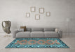 Machine Washable Persian Light Blue Traditional Rug in a Living Room, wshtr1251lblu