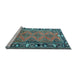 Sideview of Machine Washable Persian Light Blue Traditional Rug, wshtr1251lblu