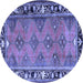 Round Persian Blue Traditional Rug, tr1251blu