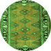 Square Persian Green Traditional Rug, tr1251grn