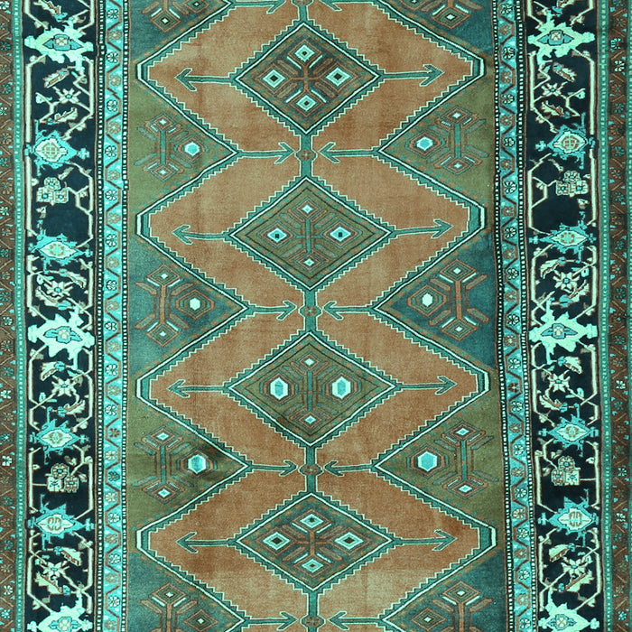 Machine Washable Persian Turquoise Traditional Area Rugs, wshtr1251turq