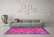 Machine Washable Persian Pink Traditional Rug in a Living Room, wshtr1251pnk