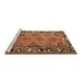 Sideview of Machine Washable Persian Brown Traditional Rug, wshtr1251brn