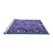 Sideview of Machine Washable Persian Blue Traditional Rug, wshtr1251blu