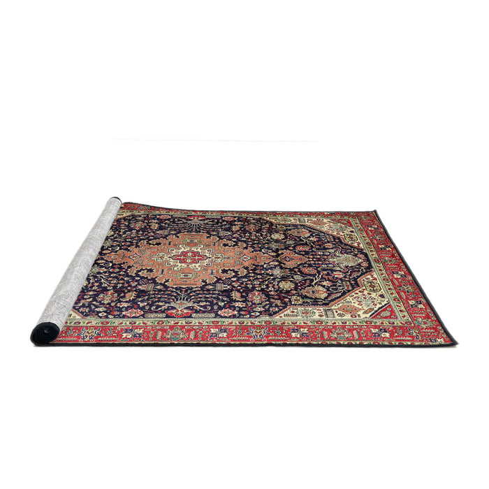 Sideview of Machine Washable Traditional Camel Brown Rug, wshtr1252