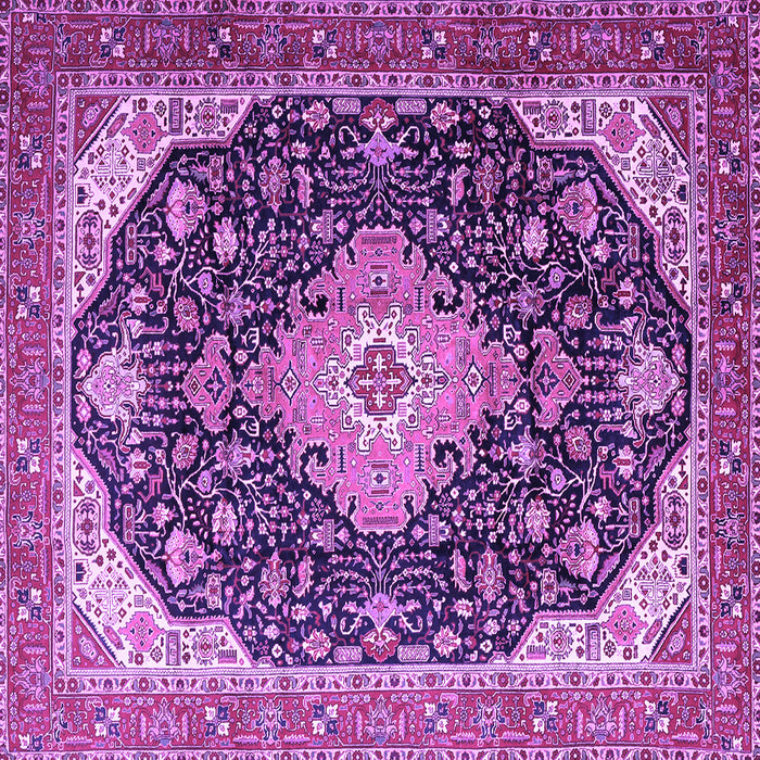 Square Medallion Purple Traditional Rug, tr1252pur