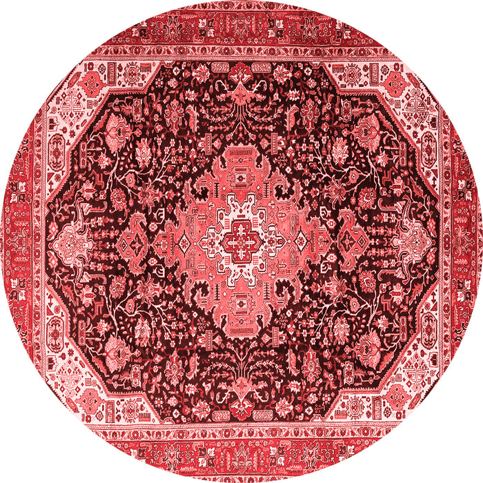 Machine Washable Medallion Red Traditional Rug, wshtr1252red