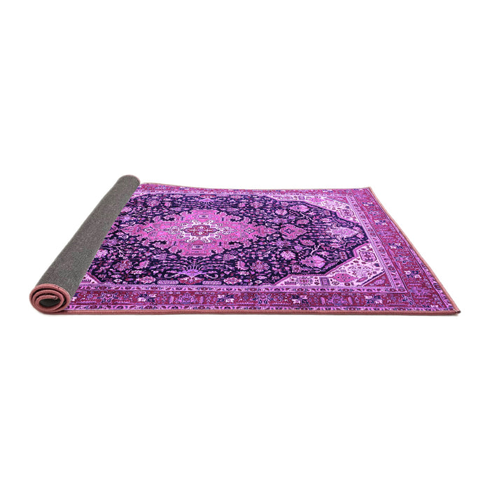 Sideview of Medallion Purple Traditional Rug, tr1252pur