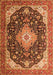 Serging Thickness of Machine Washable Medallion Orange Traditional Area Rugs, wshtr1252org