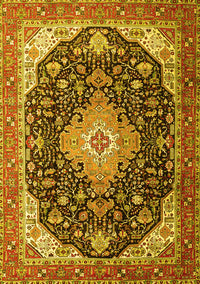 Medallion Yellow Traditional Rug, tr1252yw