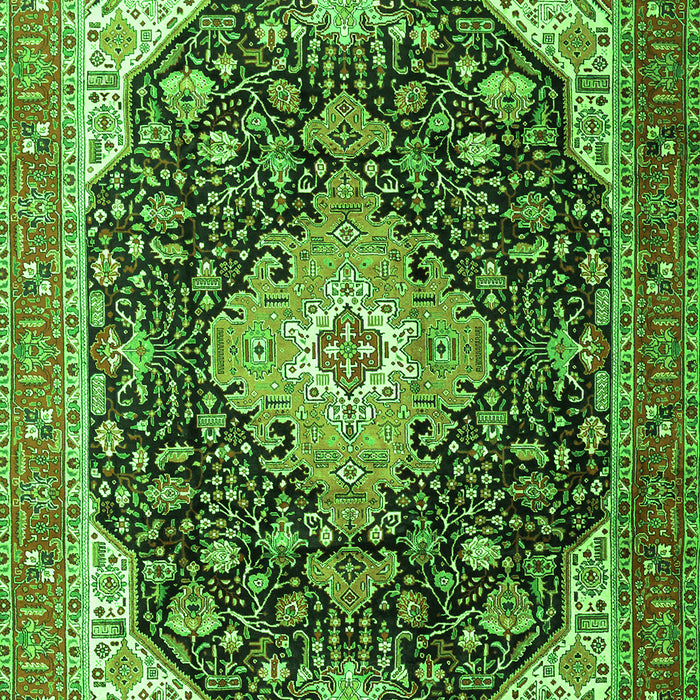 Serging Thickness of Machine Washable Medallion Green Traditional Area Rugs, wshtr1252grn