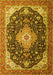 Machine Washable Medallion Yellow Traditional Rug, wshtr1252yw