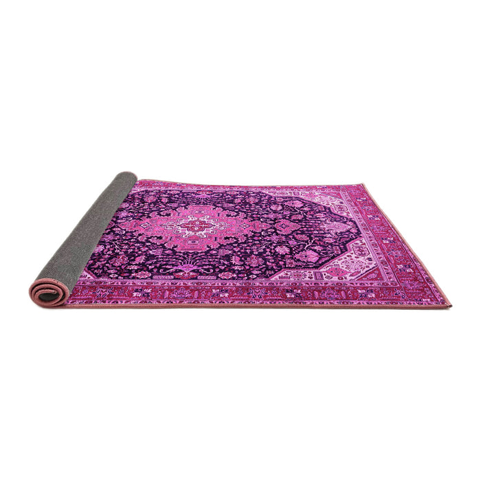 Sideview of Medallion Pink Traditional Rug, tr1252pnk