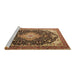 Sideview of Machine Washable Medallion Brown Traditional Rug, wshtr1252brn