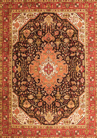 Medallion Orange Traditional Rug, tr1252org