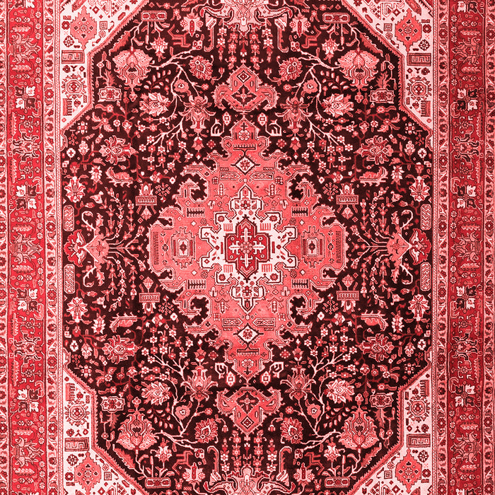 Machine Washable Medallion Red Traditional Rug, wshtr1252red