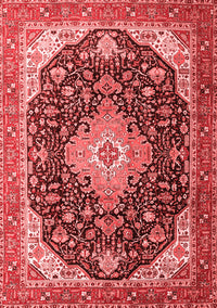 Medallion Red Traditional Rug, tr1252red