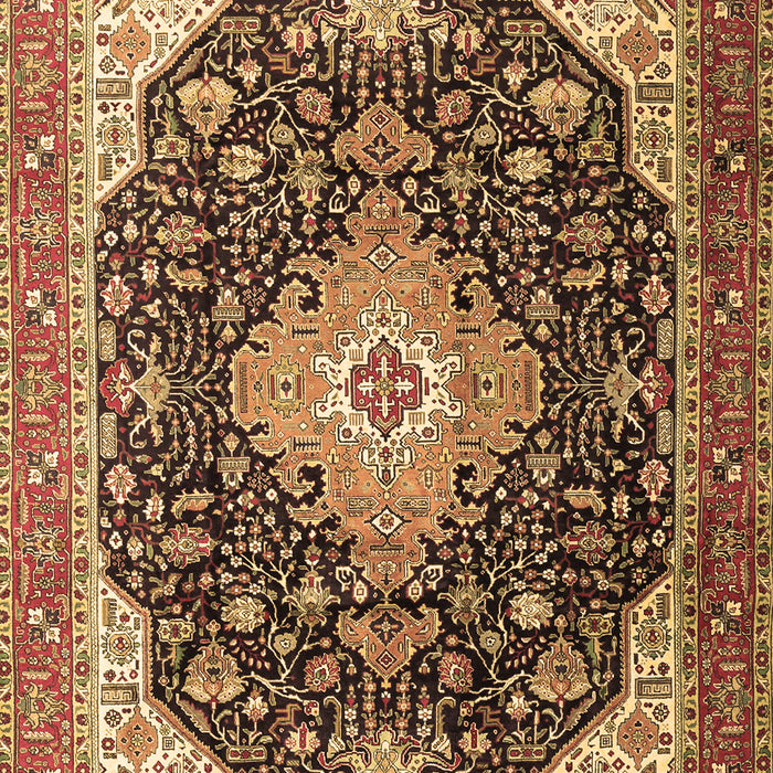 Medallion Brown Traditional Rug, tr1252brn