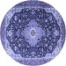 Round Medallion Blue Traditional Rug, tr1252blu