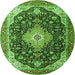 Machine Washable Medallion Green Traditional Area Rugs, wshtr1252grn