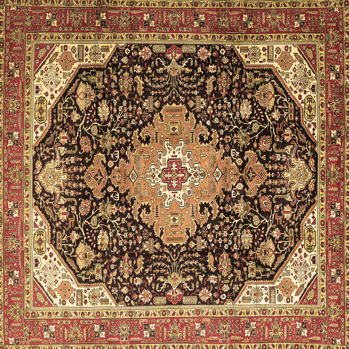 Square Medallion Brown Traditional Rug, tr1252brn