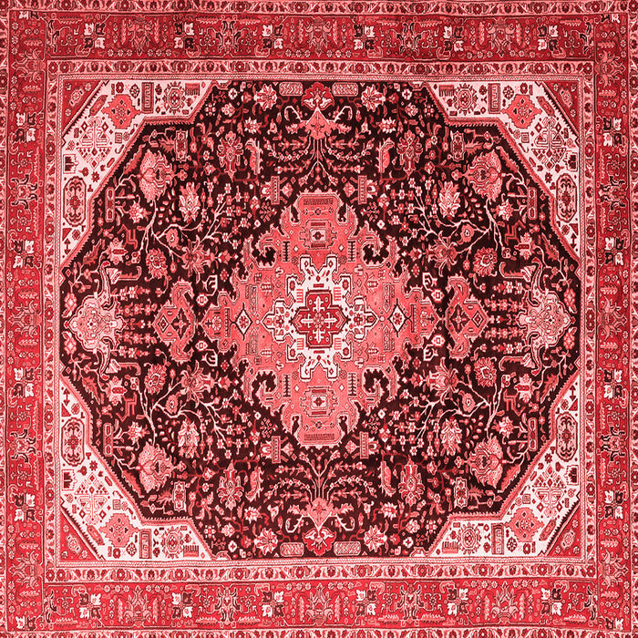 Medallion Red Traditional Rug, tr1252red