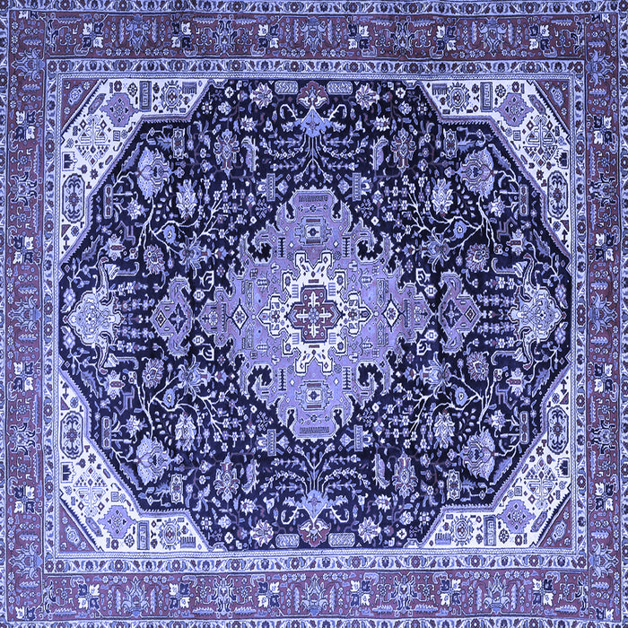 Square Medallion Blue Traditional Rug, tr1252blu