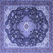 Square Medallion Blue Traditional Rug, tr1252blu
