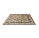 Sideview of Machine Washable Traditional Brown Rug, wshtr1253