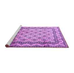 Sideview of Machine Washable Persian Purple Traditional Area Rugs, wshtr1253pur