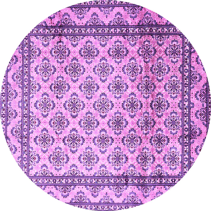 Round Persian Purple Traditional Rug, tr1253pur