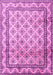 Machine Washable Persian Pink Traditional Rug, wshtr1253pnk