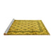 Sideview of Machine Washable Persian Yellow Traditional Rug, wshtr1253yw