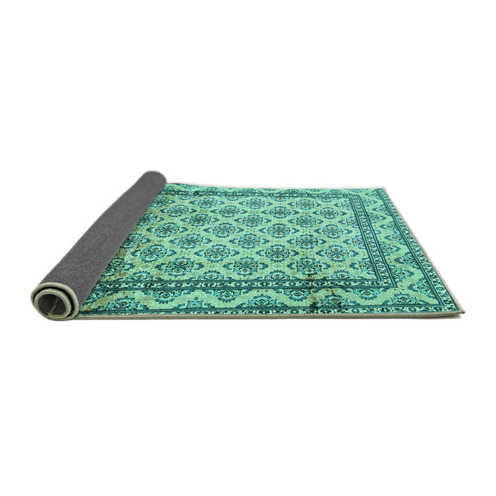 Sideview of Persian Turquoise Traditional Rug, tr1253turq