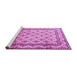 Sideview of Machine Washable Persian Pink Traditional Rug, wshtr1253pnk