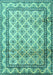 Machine Washable Persian Turquoise Traditional Area Rugs, wshtr1253turq