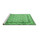 Sideview of Machine Washable Persian Emerald Green Traditional Area Rugs, wshtr1253emgrn