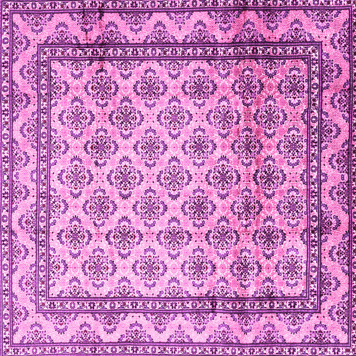 Square Machine Washable Persian Pink Traditional Rug, wshtr1253pnk