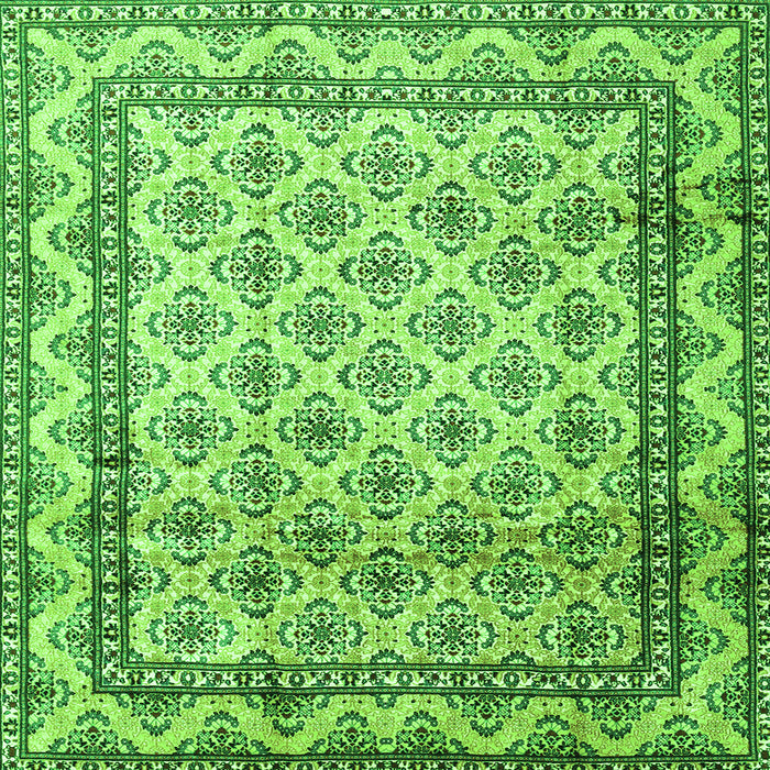 Serging Thickness of Persian Green Traditional Rug, tr1253grn