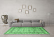 Machine Washable Persian Emerald Green Traditional Area Rugs in a Living Room,, wshtr1253emgrn