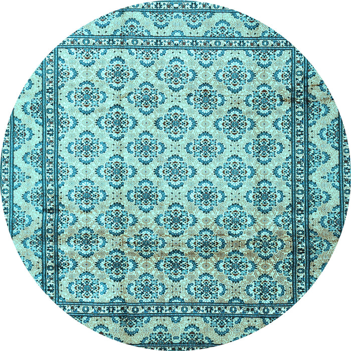 Round Persian Light Blue Traditional Rug, tr1253lblu