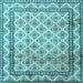 Square Machine Washable Persian Light Blue Traditional Rug, wshtr1253lblu