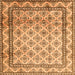 Round Machine Washable Persian Orange Traditional Area Rugs, wshtr1253org